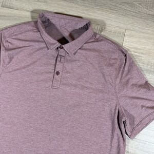 Lululemon Performance Polo Shirt Large Red Golfer Outdoors Preppy Casual Mens
